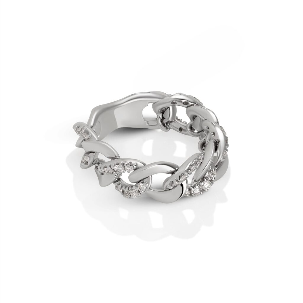 Anello oro bianco e brillanti