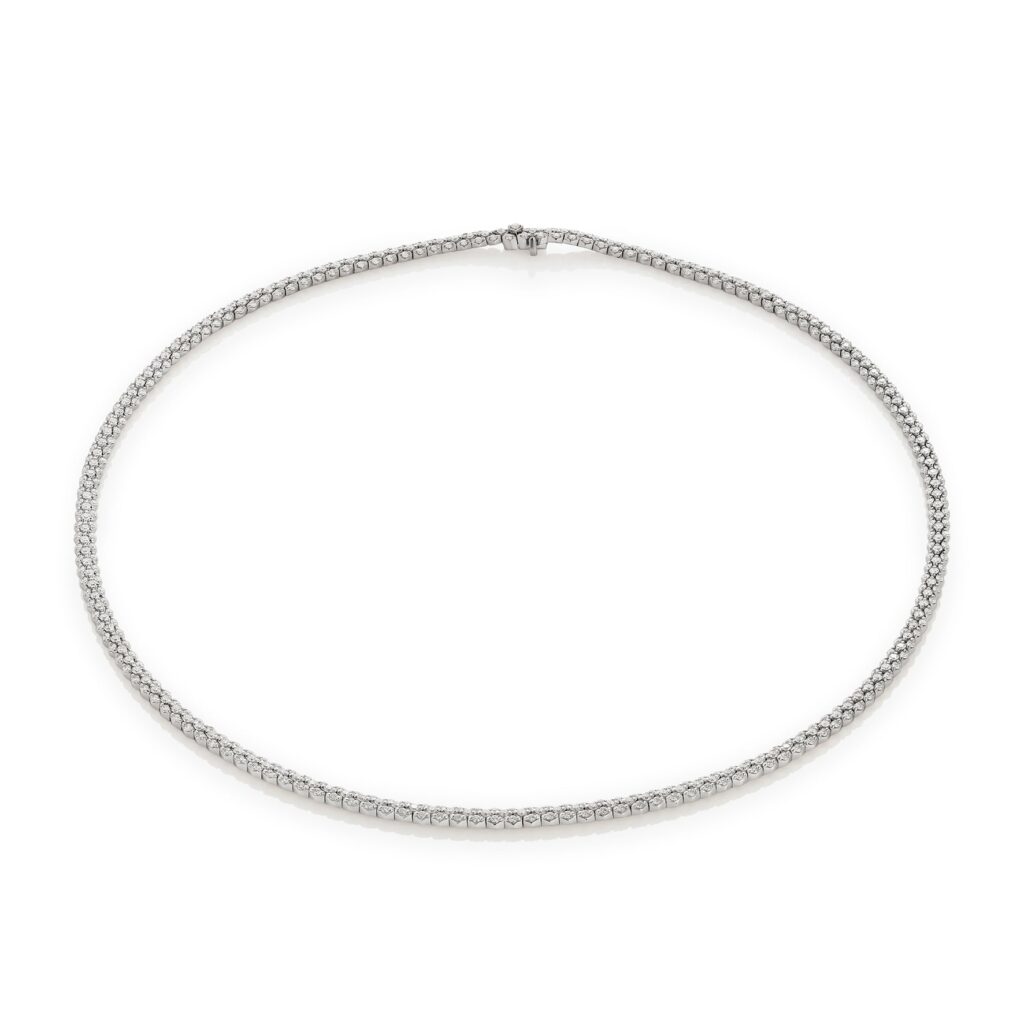 Collana oro bianco e brillanti